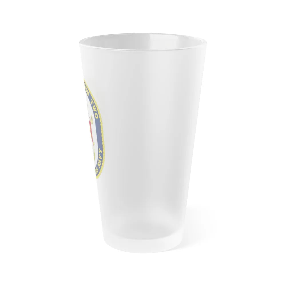 LCS Littoral Combat Ship LCS Squadron TWO (U.S. Navy) Frosted Pint Glass 16oz-Go Mug Yourself