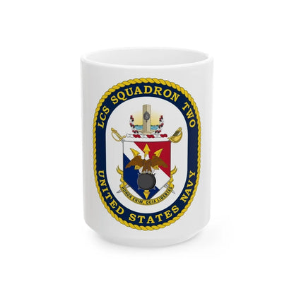 LCS Littoral Combat Ship LCS Squadron TWO (U.S. Navy) White Coffee Mug-15oz-Go Mug Yourself