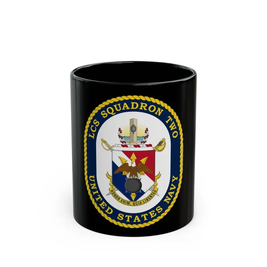 LCS Littoral Combat Ship LCS Squadron TWO (U.S. Navy) Black Coffee Mug 11oz - Go Mug Yourself