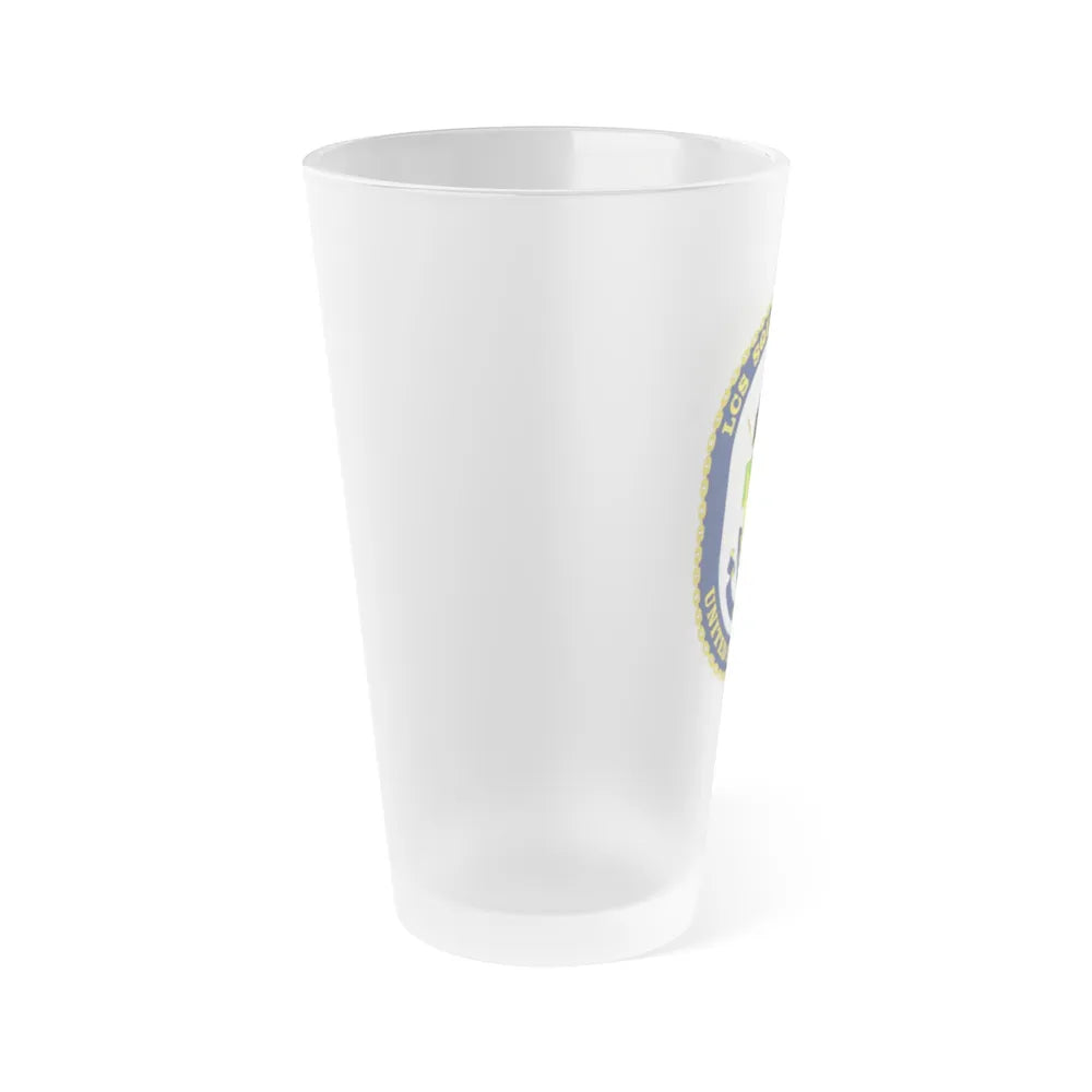 LCS Squadron One Littoral Combat Ship (U.S. Navy) Frosted Pint Glass 16oz-Go Mug Yourself