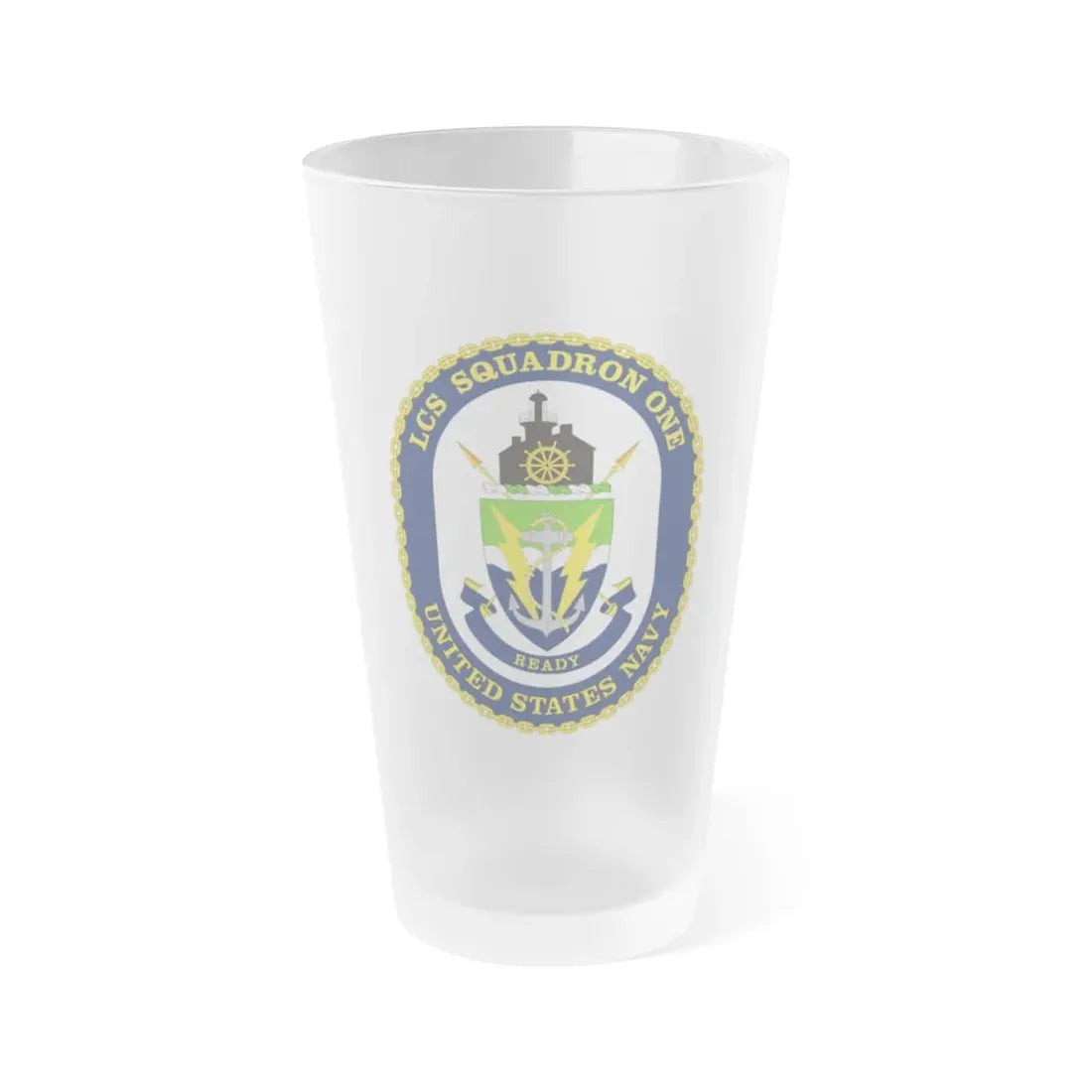 LCS Squadron One Littoral Combat Ship (U.S. Navy) Frosted Pint Glass 16oz Default Title - Go Mug Yourself
