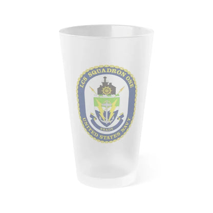 LCS Squadron One Littoral Combat Ship (U.S. Navy) Frosted Pint Glass 16oz Default Title - Go Mug Yourself