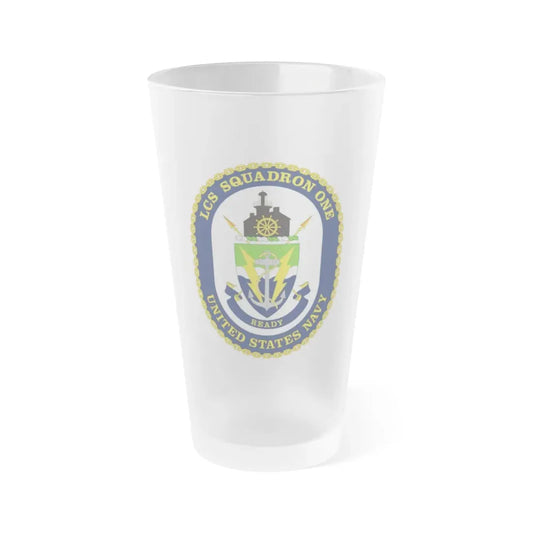 LCS Squadron One Littoral Combat Ship (U.S. Navy) Frosted Pint Glass 16oz Default Title - Go Mug Yourself