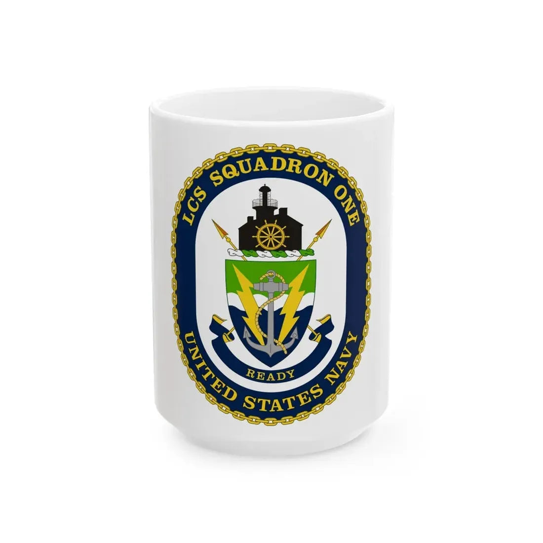 LCS Squadron One Littoral Combat Ship (U.S. Navy) White Coffee Mug 15oz - Go Mug Yourself