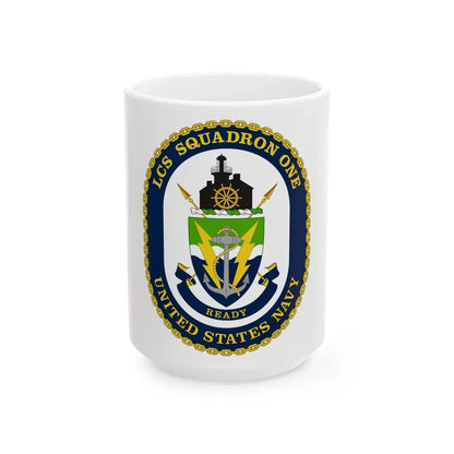 LCS Squadron One Littoral Combat Ship (U.S. Navy) White Coffee Mug 15oz - Go Mug Yourself