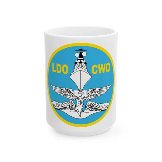 LDO CWO Patch (U.S. Navy) White Coffee Mug 15oz - Go Mug Yourself