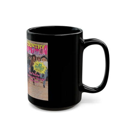 LEARN COUNTRY LINE DANCIN (VHS COVER) - Black Coffee Mug-Go Mug Yourself