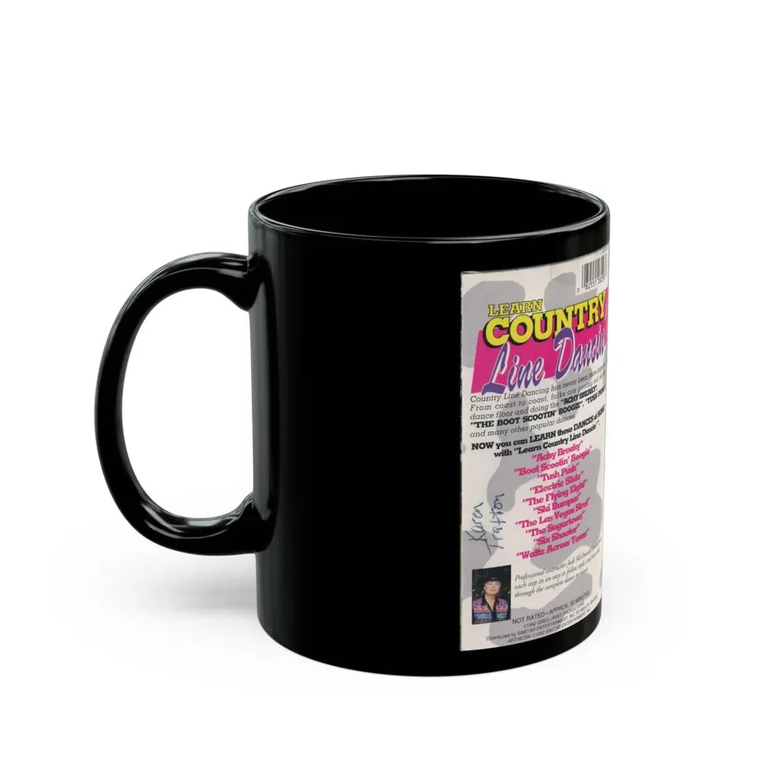 LEARN COUNTRY LINE DANCIN (VHS COVER) - Black Coffee Mug - Go Mug Yourself
