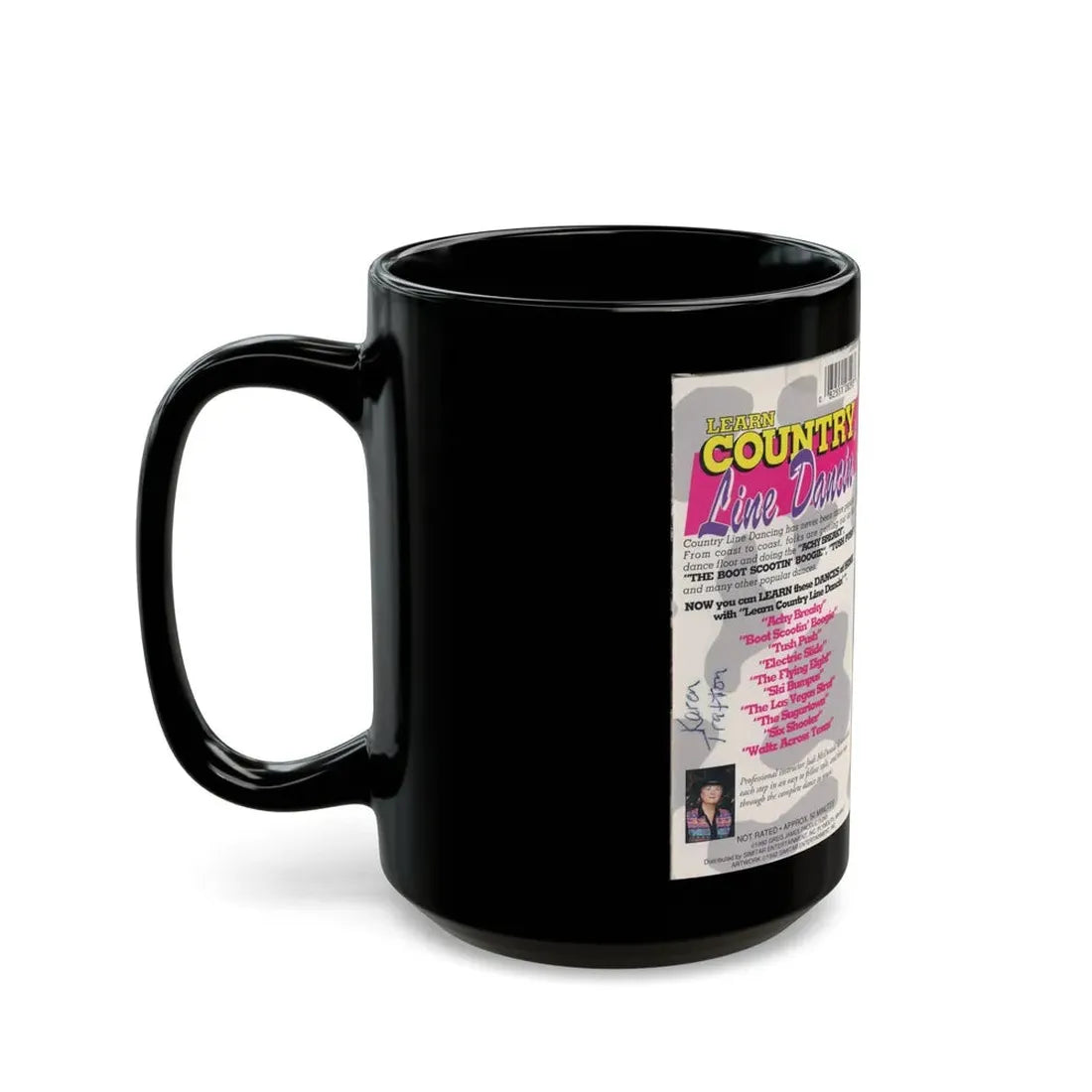 LEARN COUNTRY LINE DANCIN (VHS COVER) - Black Coffee Mug - Go Mug Yourself