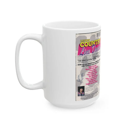 LEARN COUNTRY LINE DANCIN (VHS COVER) - White Coffee Mug-Go Mug Yourself