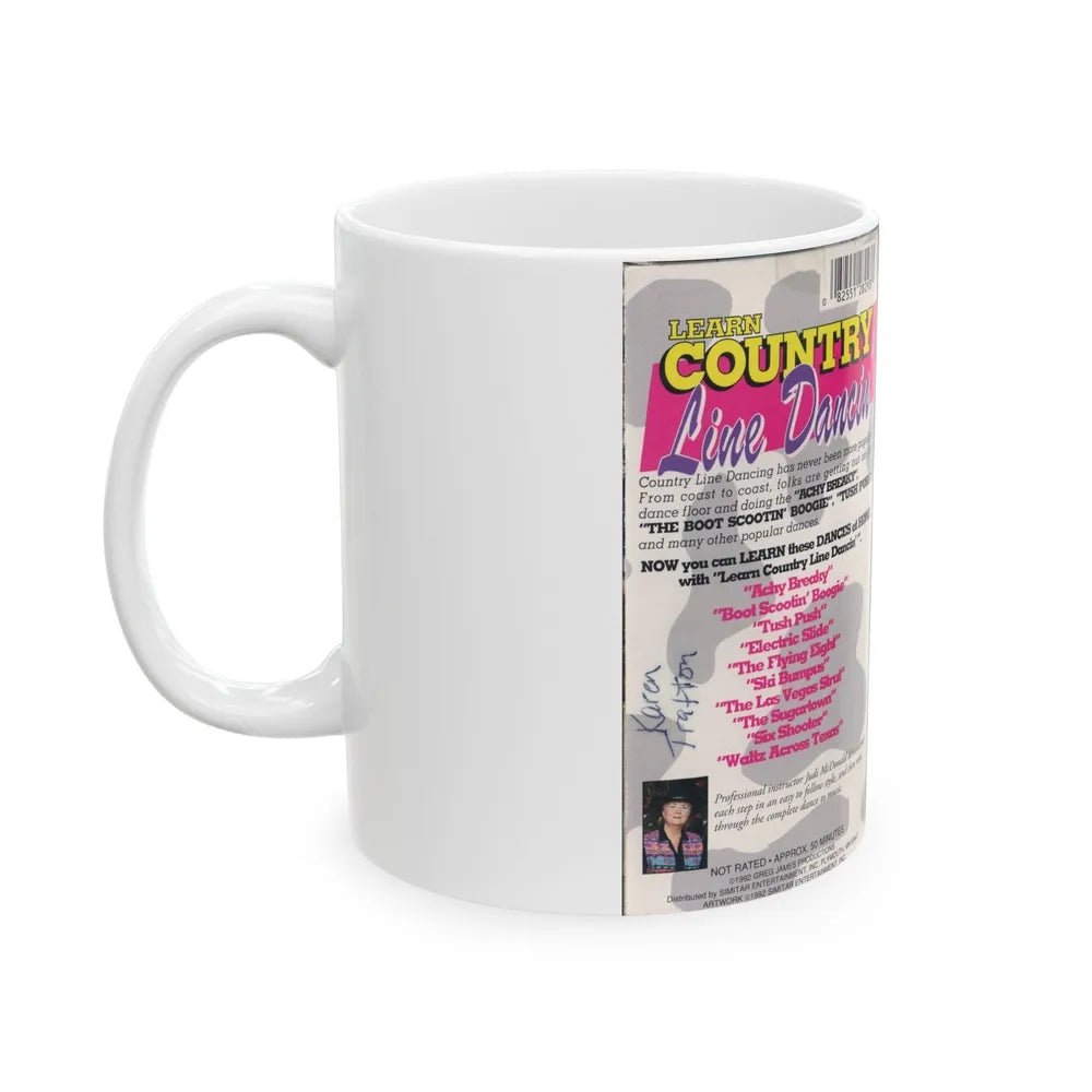 LEARN COUNTRY LINE DANCIN (VHS COVER) - White Coffee Mug-Go Mug Yourself