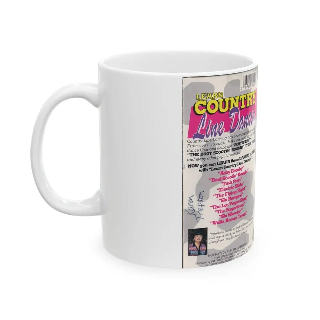 LEARN COUNTRY LINE DANCIN (VHS COVER) - White Coffee Mug - Go Mug Yourself
