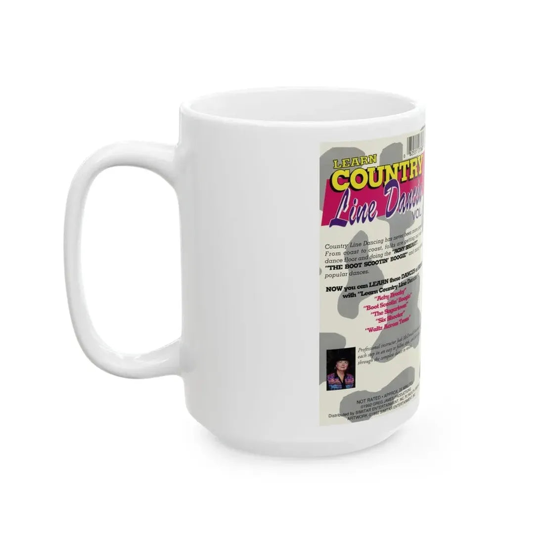 LEARN COUNTRY LINE DANCIN VOLUME 1 (VHS COVER) - White Coffee Mug - Go Mug Yourself