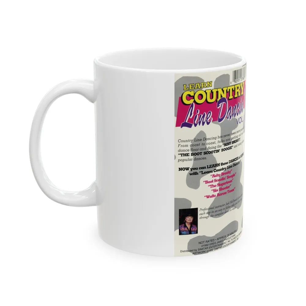 LEARN COUNTRY LINE DANCIN VOLUME 1 (VHS COVER) - White Coffee Mug-Go Mug Yourself