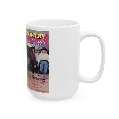 LEARN COUNTRY LINE DANCIN VOLUME 1 (VHS COVER) - White Coffee Mug - Go Mug Yourself