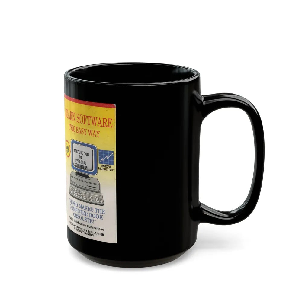 LEARN SOFTWARE THE EASY WAY (VHS COVER) - Black Coffee Mug-Go Mug Yourself