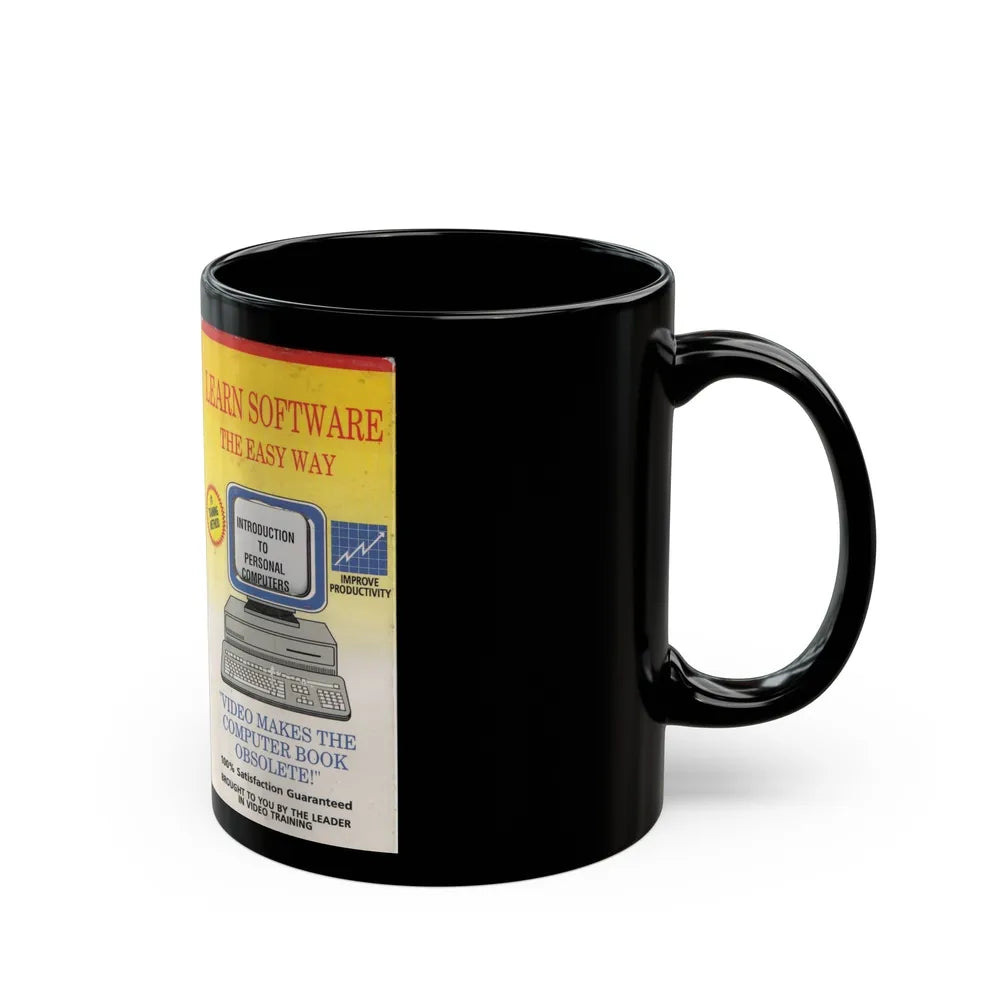 LEARN SOFTWARE THE EASY WAY (VHS COVER) - Black Coffee Mug-Go Mug Yourself