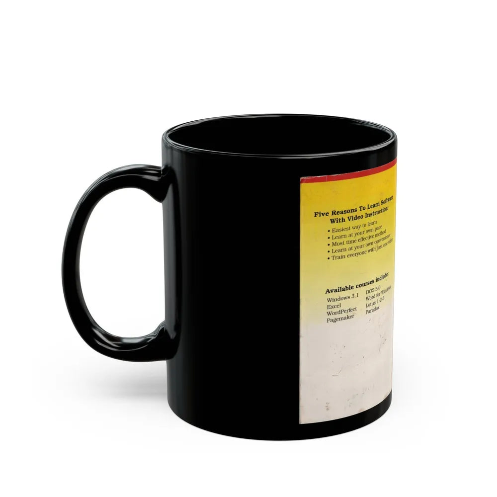 LEARN SOFTWARE THE EASY WAY (VHS COVER) - Black Coffee Mug-Go Mug Yourself