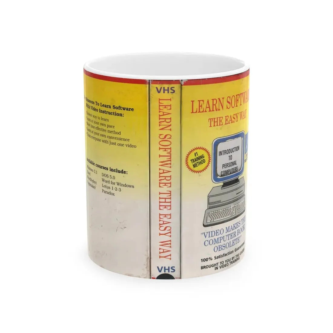 LEARN SOFTWARE THE EASY WAY (VHS COVER) - White Coffee Mug 11oz - Go Mug Yourself
