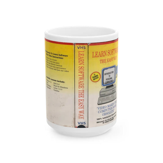 LEARN SOFTWARE THE EASY WAY (VHS COVER) - White Coffee Mug-15oz-Go Mug Yourself