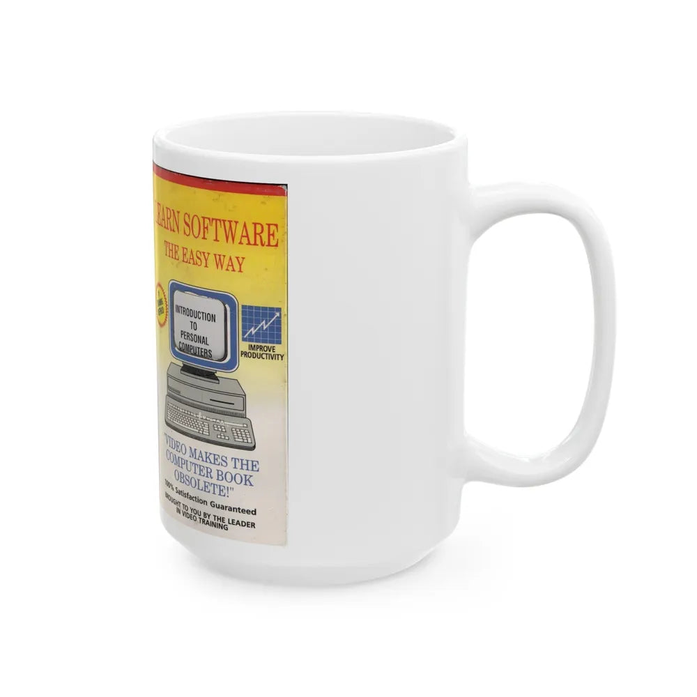 LEARN SOFTWARE THE EASY WAY (VHS COVER) - White Coffee Mug-Go Mug Yourself