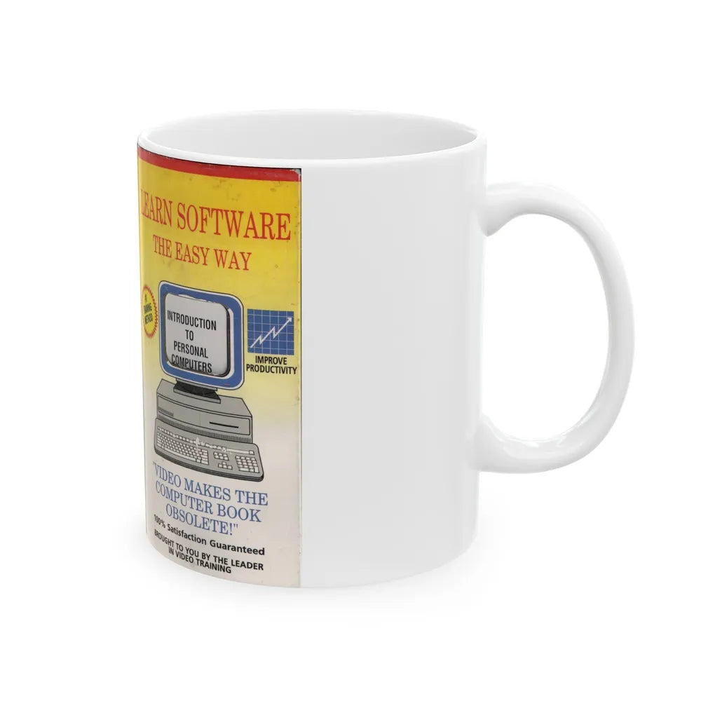 LEARN SOFTWARE THE EASY WAY (VHS COVER) - White Coffee Mug-Go Mug Yourself