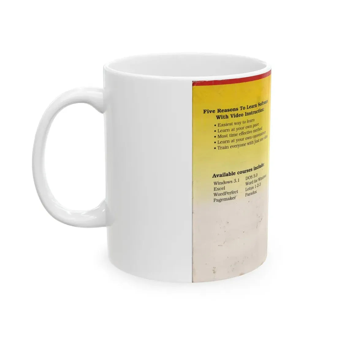 LEARN SOFTWARE THE EASY WAY (VHS COVER) - White Coffee Mug - Go Mug Yourself