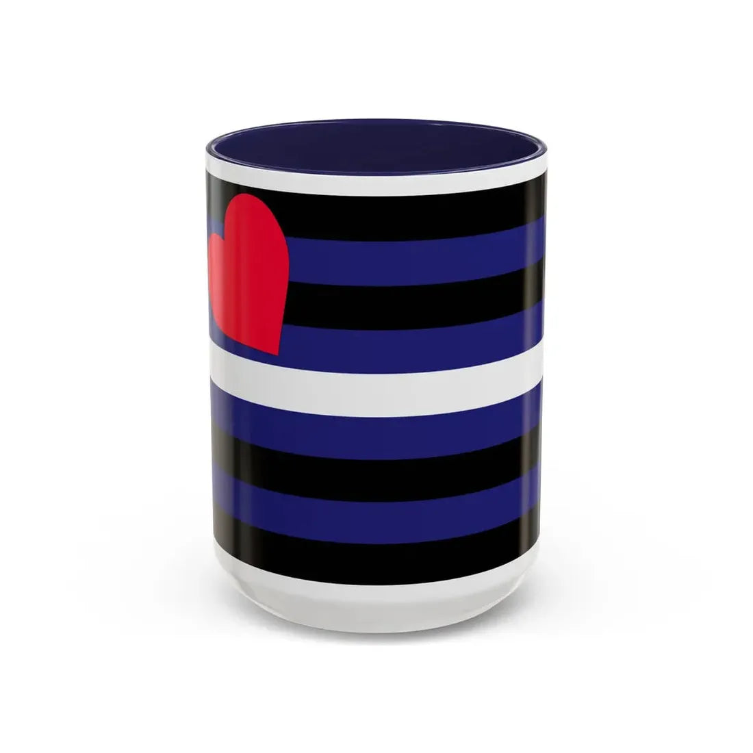 Leather, Latex, and BDSM Pride Flag - Accent Coffee Mug 15oz Navy - Go Mug Yourself