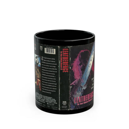 LEATHERFACE THE TEXAS CHAINSAW MASSACRE 3 COLUMBIA PICTURES (VHS COVER) - Black Coffee Mug-11oz-Go Mug Yourself