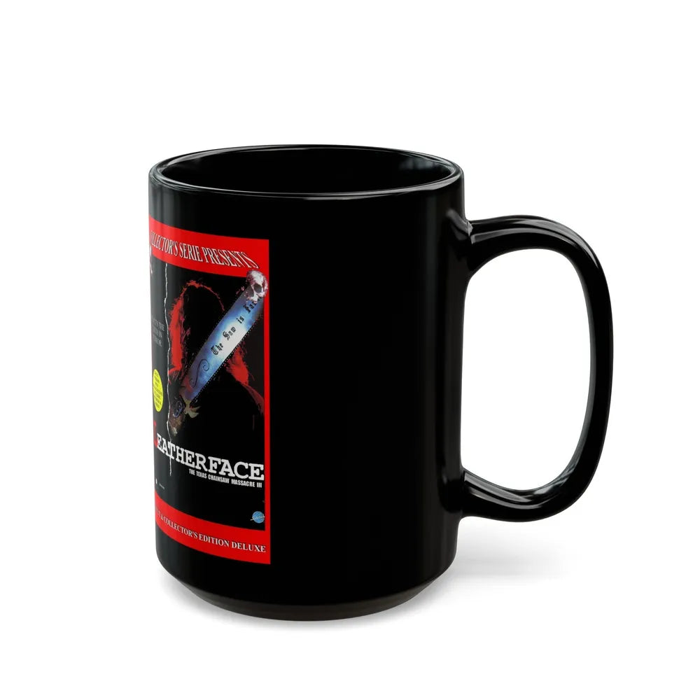 LEATHERFACE THE TEXAS CHAINSAW MASSACRE 3 VERSION 2 (VHS COVER) - Black Coffee Mug-Go Mug Yourself