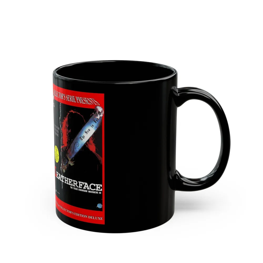 LEATHERFACE THE TEXAS CHAINSAW MASSACRE 3 VERSION 2 (VHS COVER) - Black Coffee Mug-Go Mug Yourself