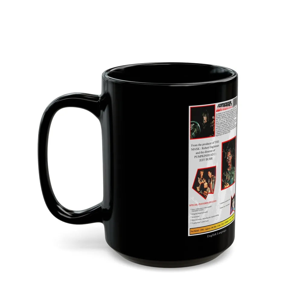 LEATHERFACE THE TEXAS CHAINSAW MASSACRE 3 VERSION 2 (VHS COVER) - Black Coffee Mug-Go Mug Yourself