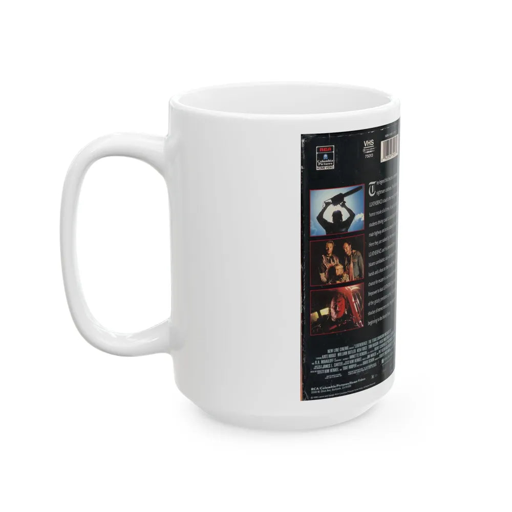 LEATHERFACE THE TEXAS CHAINSAW MASSACRE 3 (VHS COVER) - White Coffee Mug-Go Mug Yourself