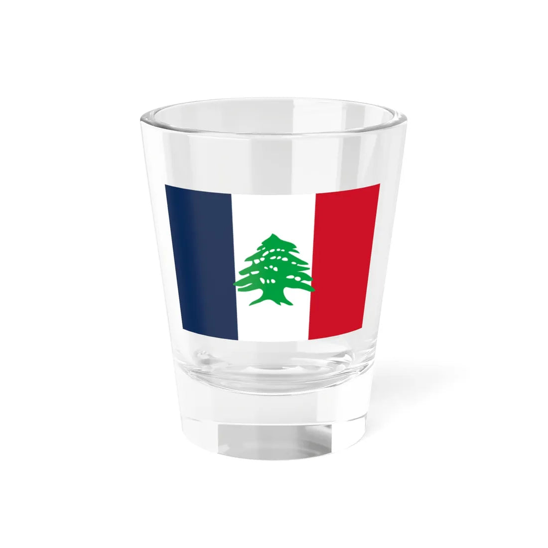 Lebanese French flag (Belgium) Shot Glass 1.5oz 1.5oz - Go Mug Yourself