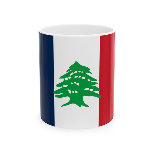 Lebanese French flag (Belgium) White Coffee Mug-11oz-Go Mug Yourself