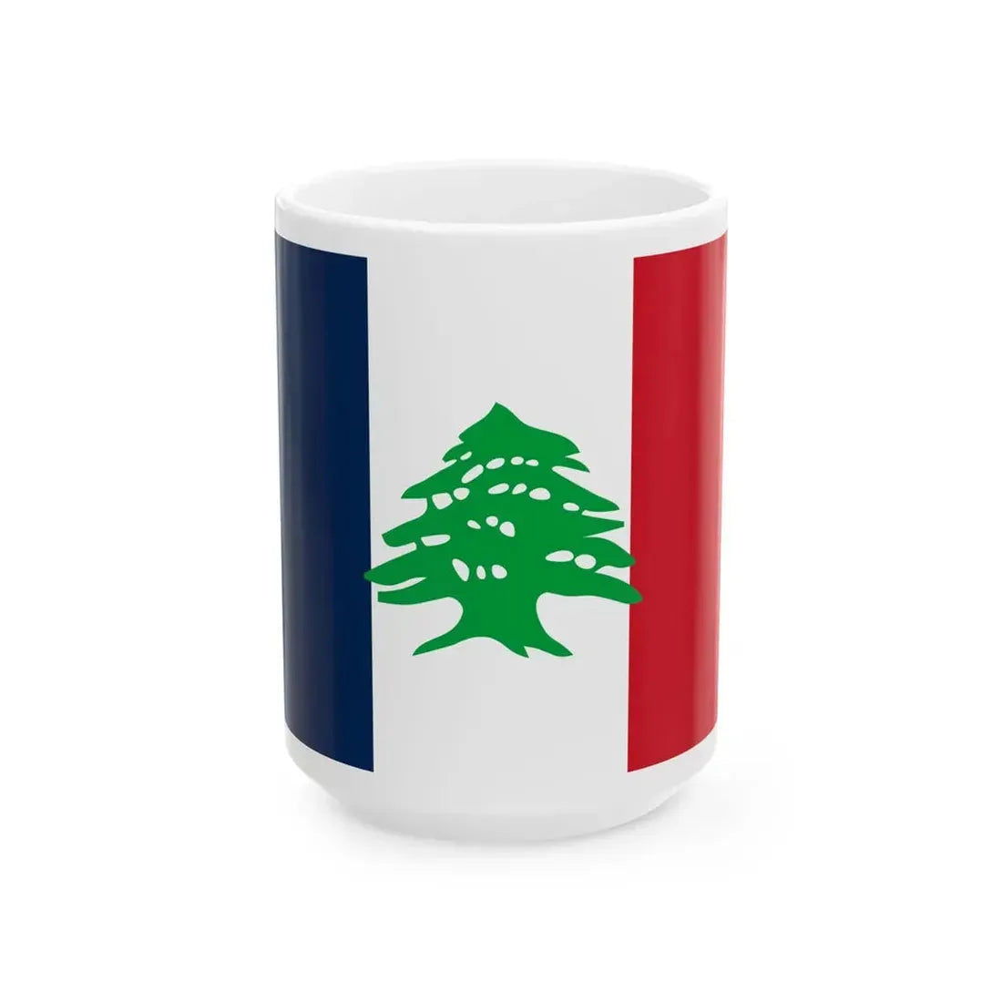 Lebanese French flag (Belgium) White Coffee Mug 15oz - Go Mug Yourself