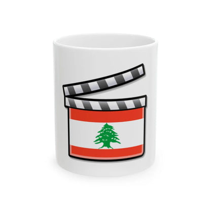 Lebanon film clapperboard (Lebanon) White Coffee Mug 11oz - Go Mug Yourself
