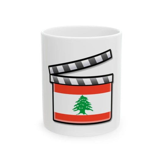 Lebanon film clapperboard (Lebanon) White Coffee Mug 11oz - Go Mug Yourself