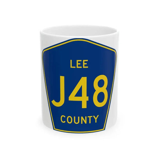 Lee County J48 (Iowa) (Road Sign) White Coffee Mug 11oz - Go Mug Yourself