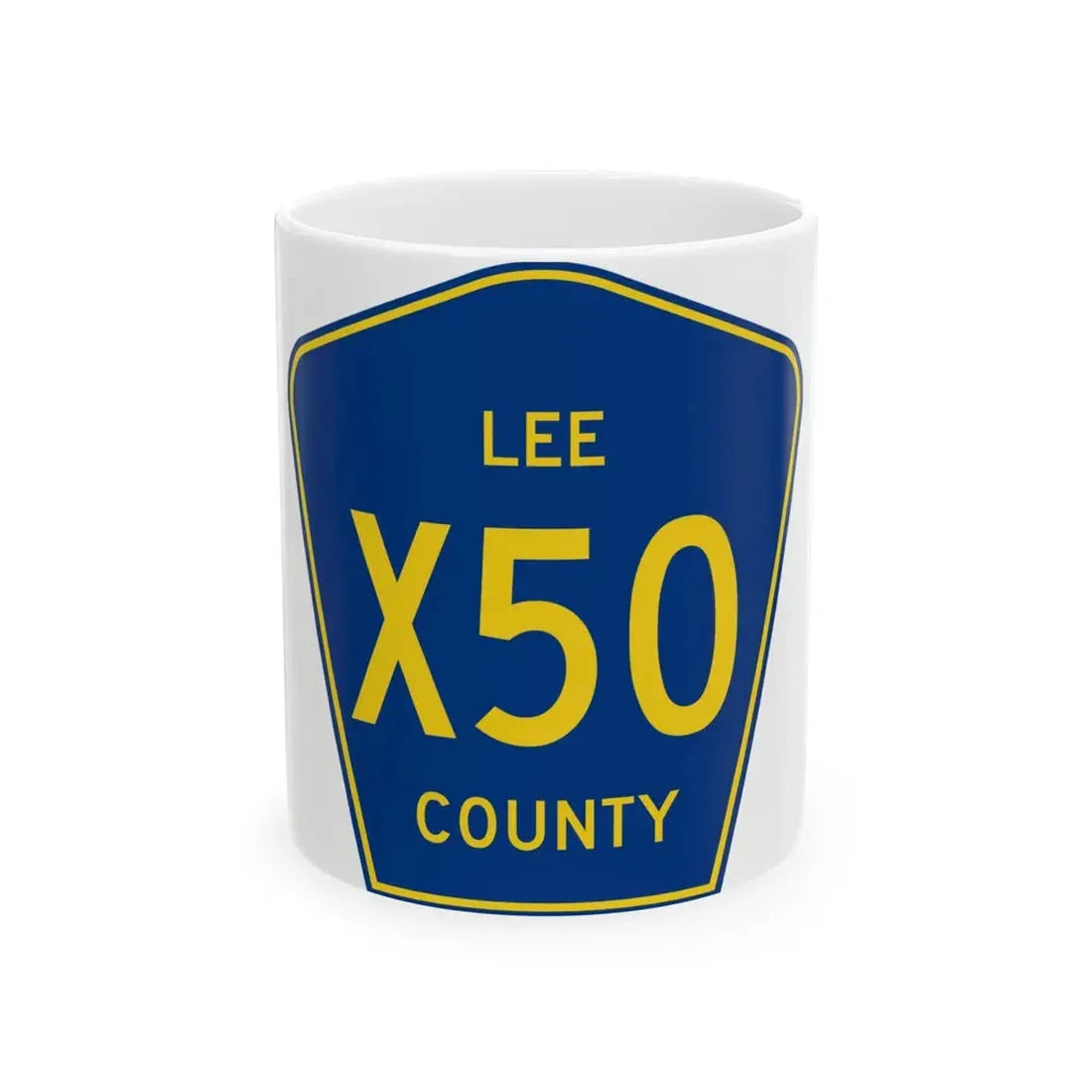 Lee County X50 (Iowa) (Road Sign) White Coffee Mug 11oz - Go Mug Yourself