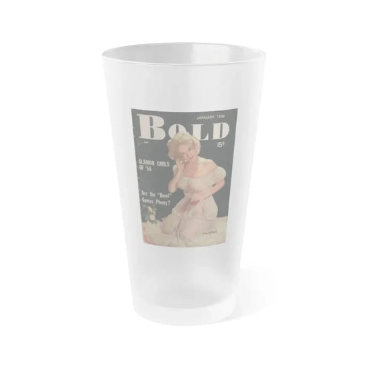 Lee Wilson #01 - Lee on Cover in Color from Bold Pocket Mag. January '56 (Vintage Female Icon) Frosted Pint Glass 16oz 16oz Frosted - Go Mug Yourself