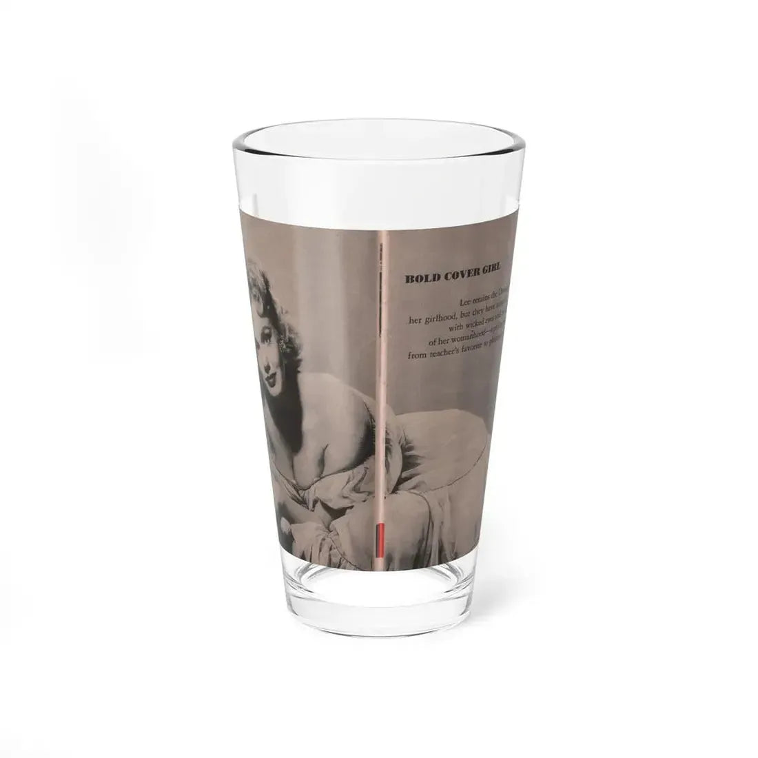 Lee Wilson #03 - Pages 3 & 4 of 4 Featuring, Lee+1 B&W Centerfold Photo & Article Cont. from Bold Pocket Mag. January '56 (Vintage Female Icon) Pint Glass 16oz 16oz - Go Mug Yourself