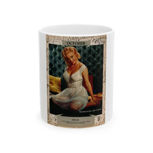 Lee Wilson #05 - 1 Color October Calander Photo from Jem Mag. June '58 (Vintage Female Icon) White Coffee Mug 11oz - Go Mug Yourself
