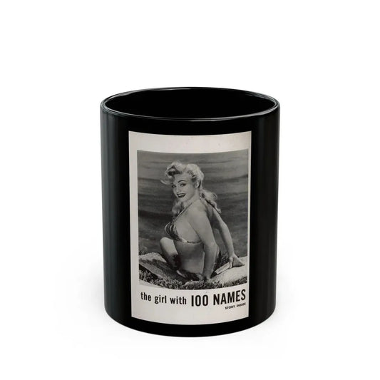 Lee Wilson #06 - Reverseside of back cover 1 B&W Photo from PHOTO Digest Mag. November '53 (Vintage Female Icon) Black Coffee Mug 11oz - Go Mug Yourself