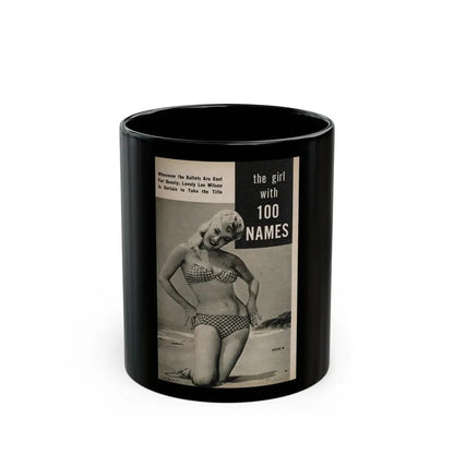 Lee Wilson #07 - Pages 1 of 7 Featuring, Lee+1 B&W Photo & Caption from PHOTO Digest Mag. November '53 (Vintage Female Icon) Black Coffee Mug 11oz - Go Mug Yourself
