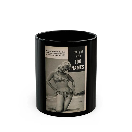 Lee Wilson #07 - Pages 1 of 7 Featuring, Lee+1 B&W Photo & Caption from PHOTO Digest Mag. November '53 (Vintage Female Icon) Black Coffee Mug 11oz - Go Mug Yourself