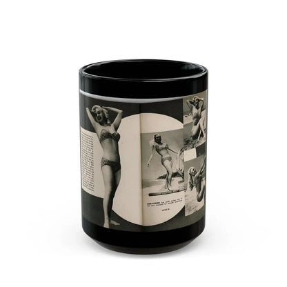 Lee Wilson #08 - Pages 2 & 3 of 7 Featuring, Lee+4 B&W Photos, Paragraph and Caption from PHOTO Digest Mag. November '53 (Vintage Female Icon) Black Coffee Mug 15oz - Go Mug Yourself