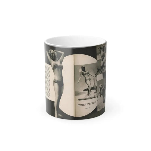 Lee Wilson #08 - Pages 2 & 3 of 7 Featuring, Lee+4 B&W Photos, Paragraph and Caption from PHOTO Digest Mag. November '53 (Vintage Female Icon) Color Changing Mug 11oz 11oz - Go Mug Yourself