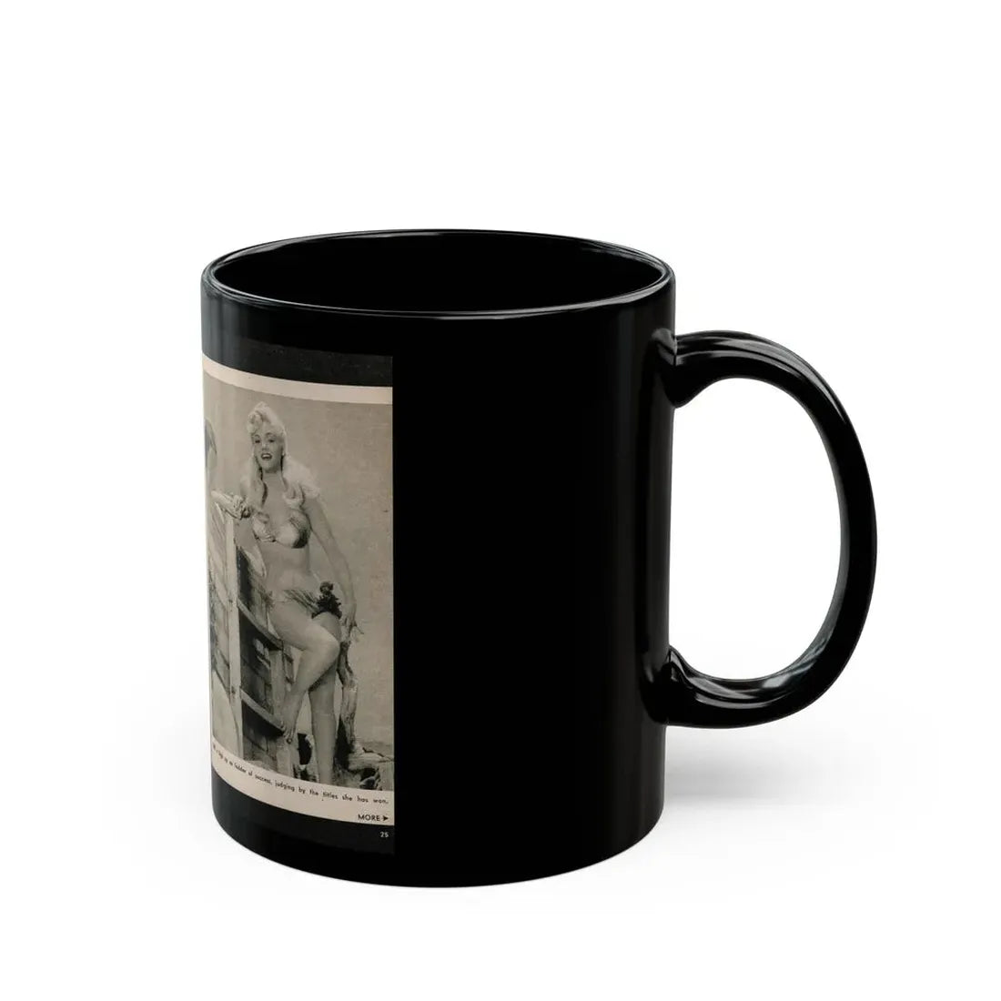 Lee Wilson #09 - Pages 4 & 5 of 7 Featuring, Lee+3 B&W Photos & Caption from PHOTO Digest Mag. November '53 (Vintage Female Icon) Black Coffee Mug - Go Mug Yourself