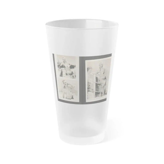 Lee Wilson #09 - Pages 4 & 5 of 7 Featuring, Lee+3 B&W Photos & Caption from PHOTO Digest Mag. November '53 (Vintage Female Icon) Frosted Pint Glass 16oz 16oz Frosted - Go Mug Yourself